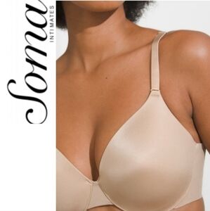 Soma Vanishing 360 Perfect Coverage Underwire Light Nude Bra Size 34DD
